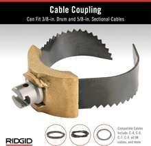 RIDGID 52822 Modelo T-232 H-D 3" "C" Herramienta de limpieza de drenaje de acoplamiento de cable de corte - Blanco - Ver 5