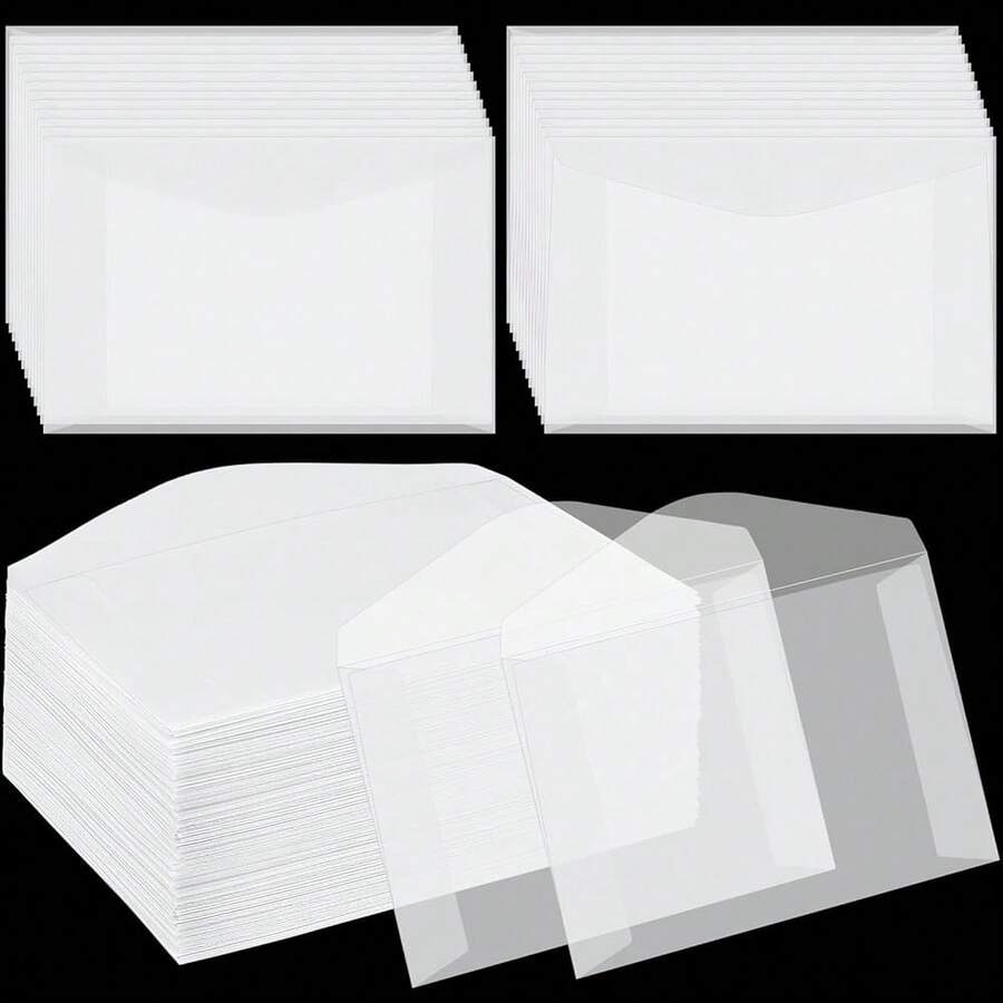 Pcs Glassine Ticket Envelopes For Wedding Favor Mini Frosted Envelopes For Ticket Holders Stamp Collecting Supplies Seeds Coin Card, 4.45 X 2.7 Inches - One Size - View 1