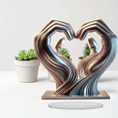Acrylic Heart-Shaped Hands Decor, Creative Home Bedroom Desktop Ornament, Holiday Gift