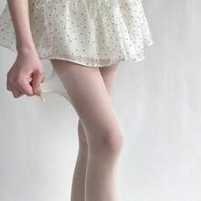 Spring Summer New Sheer Velvet Pantyhose Women Candy Color Sheer Nude Tights Y2K Sexy E-Girl Soft High Waist Hosier - 乳白色 - 查看 9