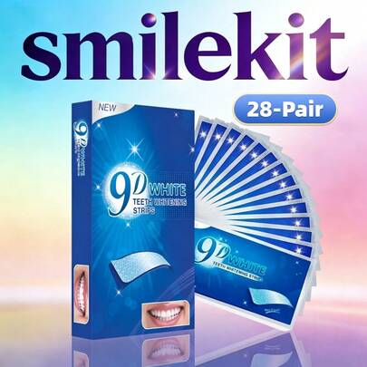 9D-28 Pairs Teeth Whitening Strips, Deep Cleaning, Fresh Breath, Teeth Whitening Stickers