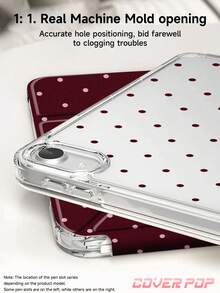 Polka Dot Pattern Minimalist 9.7/10.2/10.5/10.9/12.9 Inch/Pro 11 Inch Tablet Protective Case, Suitable For 10th Gen , Galaxy Tab S6 Lite 10.4 Inch, Kindle Paperwhite 12th Gen 2024, Kindle (11th Gen-2024), Soft Shock-Proof, Smart Sleep/Wake, Y-Fold Stand Multi-Angle Viewing - Multicolor - View 6