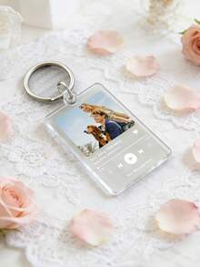 Custom Photo Music Keychain: Personalised Song Display With Optional Message,Song Keychain Personalised Album Style Keyring Music Boyfriend Girlfriend Valentines Music Love Birthday Wedding.Personalised Music Keychain: Custom Photo & Message Gift For Music Lovers - Multicolor - View 8