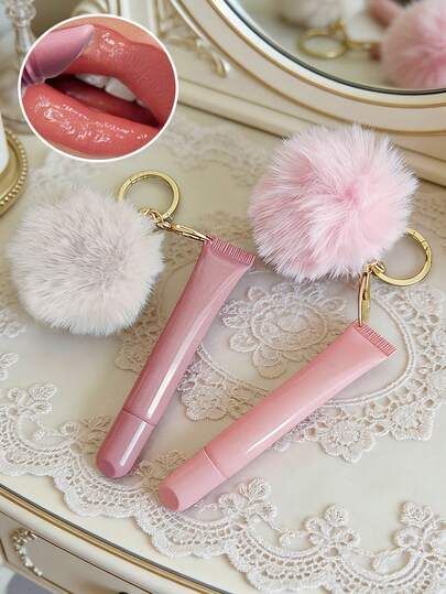 Tubka z błyszczykiem do ust z zawieszką w kształcie muszki i perełek, wymienny wkład do błyszczyka do ust, puste opakowanie na korektor do pudru, miękkie tubki do błyszczyka do ust, wielofunkcyjny pojemnik na szminkę, pusta, miękka tubka, niezbędnik fashionistek, wyjątkowy prezent dla dziewczyny, ukochanej, panny młodej, druhny, rodziny, idealny na podróż, walentynki i ramadan