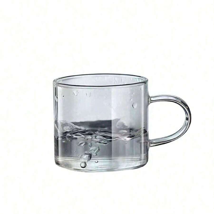 Cốc cà phê thủy tinh chịu nhiệt cao cấp 120ml, cốc trà nhỏ sang trọng, thủy tinh trong suốt có tay cầm, chịu nhiệt và lạnh, cốc mini, cốc trà văn phòng kiểu tối giản, cốc độc đáo. - Trong sáng - Xem 1