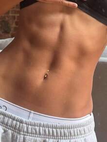 1件S925纯银肚脐环，6/8/10毫米简约字母肚脐环，适合女性日常佩戴、周年纪念、生日、海滩度假等场合。 - 單顆耳環配件 - 查看 4