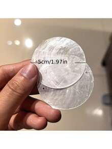 10/30/50pcs 5.0cm Double Hole Mother Of Pearl Discs, DIY Hand-Painted Stickers, Pearl Curtain, Wedding Decor, Mica Pearl Gifts, Feather - Round - View 2