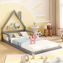 Kids Bed Frames, Headboards & Footboards - Grey + Pine + 90cm*200cm - View 5