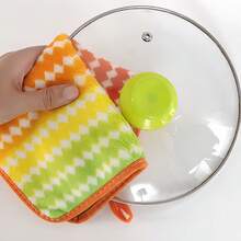 5-Piece/10 Pack Soft Rainbow Ultra-Fine Fiber Cleaning Cloth, Absorbent And Non Greasy Kitchen Dishwashing Cloth, No Shedding, Suitable For Household Cleaning, Suitable For Kitchens, Bathrooms, And Cars - Rainbow Edging - View 7