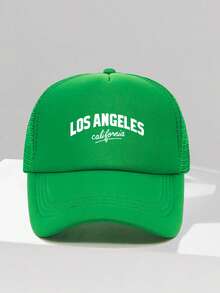1pc Fashion Sponge Cap LOS ANGELES Letter Printing Adult Truck Driver Hat Baseball Hat Fishing Hat Funny Gift Hat For Men And Women Spring And Summer - Multicolor - View 1