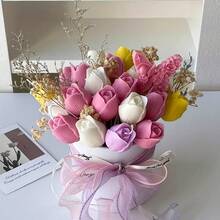 1个DIY郁金香蜡烛模具，花卉蜡烛蜡熔化硅胶模具，适用于手工工艺品、母亲节礼物，可重复使用 - 鬱金香模具 - 查看 4