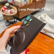 1PC Black Luxury Magnetic Phone Case Compatible With Samsung Galaxy S26Ultra/S26Plus/S26/S26Edge/S26Pro/S25Ultra/S25Plus/S25Edge/S25FE/ S24 S25 S22 S23 Ultra Plus S20 S21 FE Note 20/A57/A37A17/A07/A56/A36/A26/A55/A35/A25/A15/A24/A34/A14/A16/A06/A05S, Soft TPU Material, Christmas Giftl,Bumper Shockproof Metallic Luster Phone Case - Black - View 6