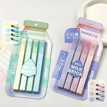 4pcs Cream-Colored Fluorescent Highlighter Pens, Elegant Cream Tone Highlighters For Students, Suitable For Diary, Notebook Highlighting, Back To School Supplies, Office Marker Pens - Sets - View 16