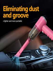 A Fashionable Compact Pink Cordless Vacuum Cleaner Designed For Women, Portable Design Easily Cleans Narrow Spaces, Simplifies Cleaning Process, Perfect Gift For Her - Pink - View 10