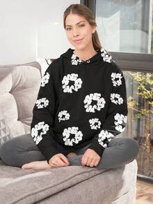Floral Sweatshirt - màu đen - Xem 5