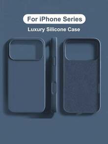New Luxury Shock-Resistant Soft Case, Deep Blue, Compatible With IPhone 17/16/15 Pro/14 Plus/13/12/11/17 Pro Max/Air, Anti-Fall Smooth, Anti-Shock Design, Fashion Minimalist, Skin-Friendly Material. - Navy Blue - View 2