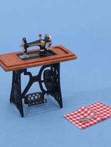 1 Stück 1:12 Miniatur Nähmaschinen Zubehör, Vintage Puppenhaus Szene Spielzeugmodell - Verschiedenfarbig - Übersicht 6