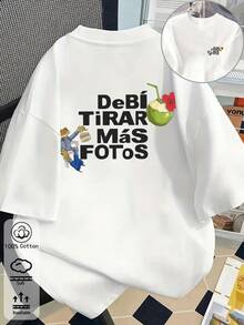 波多黎各兔子「DtMF」趣味青蛙獨特印花男士修身T恤，度假、旅行、海灘、休閒假期 - 白色 - 查看 2