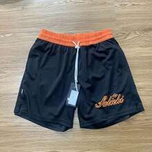 Summer American Jersey Shorts Double-Sided Mesh Basketball Shorts Men's Casual Knee Street Shorts Training Quick-Dry Half Pants - Màu Khaki - Xem 4