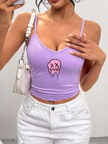 可爱夏季女式上衣，精致迷人，适合外出穿着。 - 淡紫色 - 查看 1