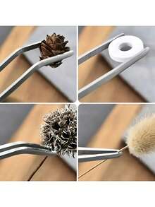 Kẹp gắp thức ăn bằng thép không gỉ dày, dài, thẳng, cong, đầu tròn, răng dài, kẹp phụ trợ, dụng cụ nấu ăn, kẹp cầm tay tự chế. - Nhiều màu - Xem 5