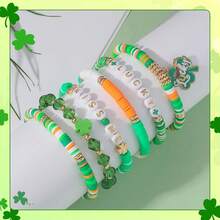 Vòng tay may mắn ngày Thánh Patrick - Món quà đính cườm hình cỏ ba lá Ireland dành cho phụ nữ và bạn bè - mặc định - Xem 4