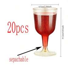 2/1pc 161.6ml Gold Glitter Champagne Cocktail Glass, Suitable For Wedding, Birthday, Bridal, Graduation Party, Reusable - Clear - View 18