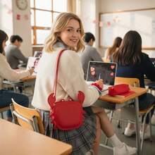 3D Crab Shoulder Bag Crossbody Bag, Crayfish Shells Messenger Bag, Novelty Animal Shaped Hnadbag Purse Detachable Shoulder Bag For Women - 紅色 - 查看 2