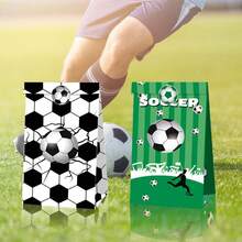 12pcs World Cup Football Party Supplies, Football Field Gifts, Kraft Paper Bags, Stickers, Set Packaging Bags - Multicolor - View 5