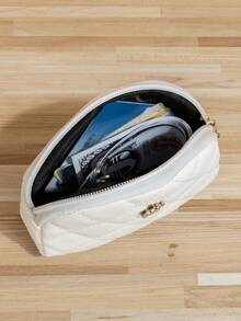 女士休闲时尚菱形刺绣零钱包迷你钱包小钱包零钱包教师配饰可爱钱包复古钱包钥匙扣可爱小物复古钱包钱袋 - 白色 - 查看 3