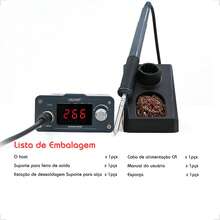Estação de Solda Maquina Elétrica Aquecimento Rápido Precisão Display Led Profissional YAXUN T12 - Preto - Visão 6