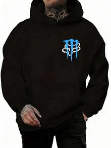 ¡Nuevo favorito de la moda masculina! Sudadera con capucha estilo callejero Y2K para hombre: Sudadera con capucha estampada con estampado de anime de Tokio para chicas, sudadera con capucha de polar con estampado casual, sudadera holgada versátil para deportes y ocio, sudadera con capucha cálida de estilo neutro, ideal para viajes y uso diario, estilo urbano, tela suave. - Negro - Ver 3