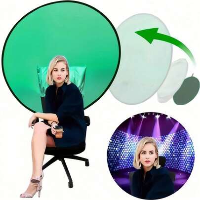 Foldable Photography Studio Backdrop Stand With Green Screen - Portable Lightweight Background For Live Streaming, Gaming, Video Conferencing, Home Office & Holiday Gifts (Halloween/Christmas)