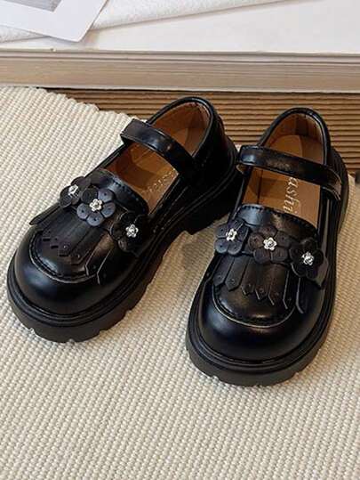 1 Pair Girls' Elegant Mary Jane Flat Shoes, Fashion School Style, Comfortable For Spring/Summer