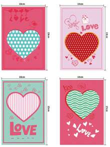 8pcs Valentine's Day Heart-Shaped Greeting Cards, Small Card Gifts, Holiday Cards, Envelopes, Minimalist Postcards, Gifts For Boyfriend, Holiday Gift Cards - Multicolor - View 10