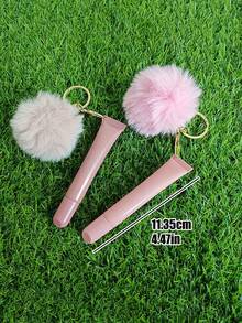 可爱毛绒球唇彩管钥匙扣 - 塑料唇油容器，带柔软挤压口和盖子，可爱的毛绒球装饰，可随身携带唇彩、唇油、润唇膏 - 可作为装饰钱包、背包、耳机包、行李箱和汽车配件钥匙扣，适合返校、夏季、斋月、情人节、圣诞节或感恩节（空唇彩管，可重复填充。） - 彩色 - 查看 8