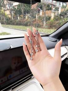 Mặt dây chuyền hình ngôi sao bông tuyết đính kim cương nhân tạo, đồ trang trí treo gương chiếu hậu xe hơi sáng tạo, trang trí nội thất xe hơi. - A - Xem 2