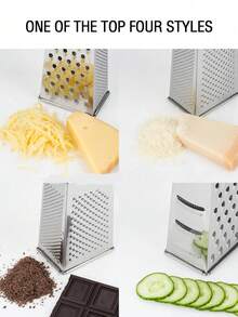 1pc, Stainless Steel Multi-Function Shredder, Easily Shred Carrots, Cucumbers, Potatoes, Garlic, Etc. Multi-Function Stainless Steel Fruit And Vegetable Peeler. Stainless Steel Knife Sharpener - Cheese Grater - Kitchen Grinder - Multi-Function Shredder - Paper Shredder - Kitchen Utensils - Stainless Steel Cookware - Cheese Grater - Grating Tool - Essential Kitchen Tool - Kitchen Accessories - Multicolor - View 3