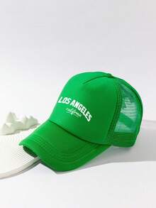 1pc Fashion Sponge Cap LOS ANGELES Letter Printing Adult Truck Driver Hat Baseball Hat Fishing Hat Funny Gift Hat For Men And Women Spring And Summer - Multicolor - View 2