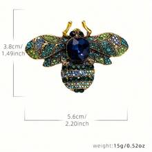1 Piece Retro Bee Design Rhinestone Alloy Brooch Suitable For Women's Clothing Accessories - Golden - View 5