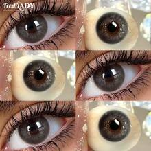 Freshlady 1 Pair 14.2mm, Yearly Disposable, Soft Lens, 40% Water Suit For Hoilday Makeup And Daily Use - Grey - View 8