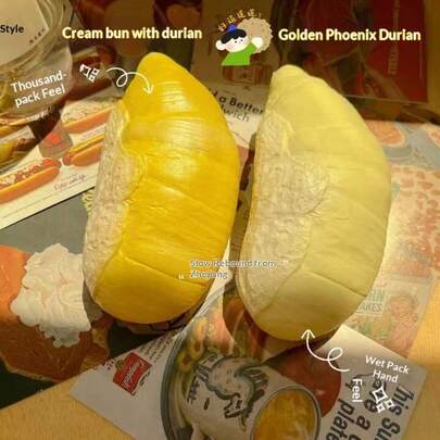 14cm Hyper-Realistic Durian Toy - Feels Like Dry And Wet Fruit Flesh, Designed For Durian Lovers To Relieve Stress. Surprise Gift - Birthday Gift - Christmas Gift - Halloween Gift - Perfect Gift - Present - Toy. Multicolor Jelly Bubble Squeezy Sensory Toy - Super Soft And Squeezable.