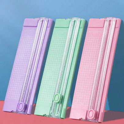 Máy cắt giấy nhựa cầm tay cỡ A4, dụng cụ cắt ảnh mini, lưỡi cắt giấy trượt để bàn thủ công, đồ dùng học tập.