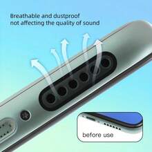 48pcs Universal Mesh Sticker Set, Protect Phone Speaker From Dust, Suitable For 15 Pro Max, 14, 13, 12, Galaxy S23-S20, Includes Cleaning Brush And Tweezers - A - View 6