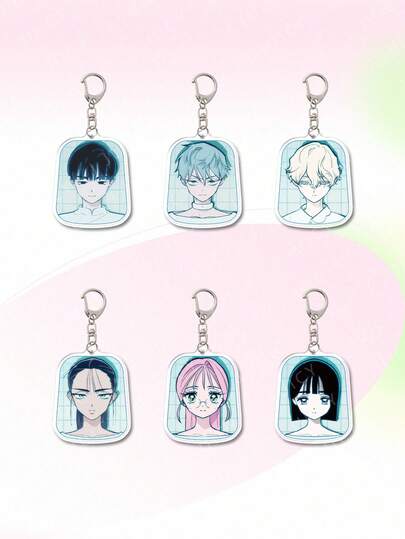 1 Stück Acryl Cartoon Großkopf Figur Schlüsselanhänger Anhänger, Dekoration für Rucksack, Geldbörse, Geschenk für Freunde