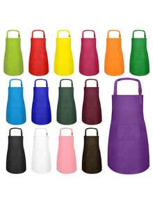 5pcs Kids Apron With 2 Pockets, Adjustable, Suitable For Boys And Girls, Children's Art Painting Apron For Kitchen, Classroom, Cooking, Baking, DIY - Multicolor - View 11