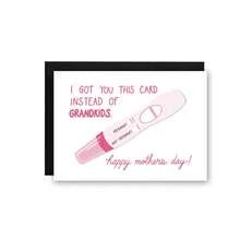 我送了你这张卡片，而不是孙子孙女。母亲节快乐！搞笑母亲节卡片，幽默母亲节卡片，趣味母亲节卡片 - 多色 - 查看 9