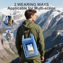1pc Unisex Waterproof Bag With Touch Screen Window, 2L Large Capacity, Lightweight Dry Bag Backpack With Phone Case, Suitable For Diving, Travel, Swimming, Canoeing, Kayaking, Camping And Beach - Waterproof Bag - View 6