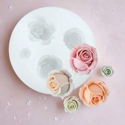3D Rose Silicone Candle Mold, Suitable For Jewelry, Resin, Soap And Home Decor - With 5 Cavities To Create Asymmetrical Handmade Items, Reusable, Ideal For Valentine's Day, Mother's Day, Birthday Or Wedding Gifts, Also Perfect For Thanksgiving. Suitable For Jewelry Makers And Holiday Shoppers.