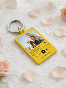 Custom Photo Music Keychain: Personalised Song Display With Optional Message,Song Keychain Personalised Album Style Keyring Music Boyfriend Girlfriend Valentines Music Love Birthday Wedding.Personalised Music Keychain: Custom Photo & Message Gift For Music Lovers - Multicolor - View 10